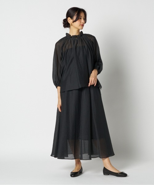 HELIOPOLE(エリオポール)の「SHEER BLOUSE / シアーブラウス(シャツ/ブラウス・レディース・ワイン/ブラック・38)」の13枚目の写真