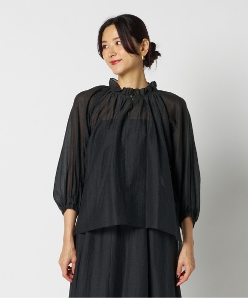HELIOPOLE(エリオポール)の「SHEER BLOUSE / シアーブラウス(シャツ/ブラウス・レディース・ワイン/ブラック・38)」の10枚目の写真