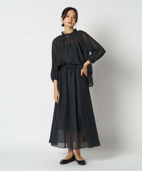 HELIOPOLE(エリオポール)の「SHEER BLOUSE / シアーブラウス(シャツ/ブラウス・レディース・ワイン/ブラック・38)」の14枚目の写真