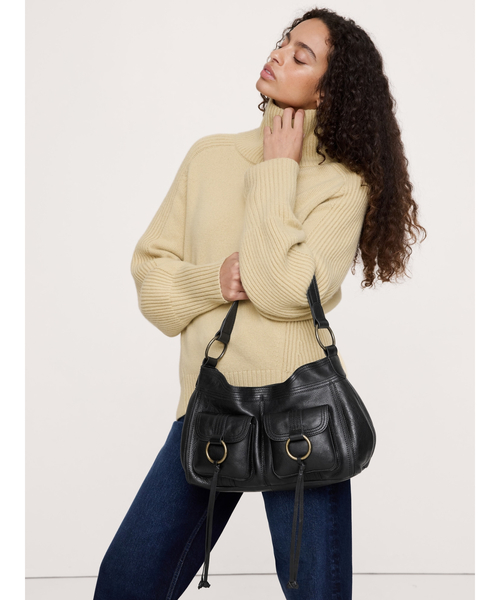 Banana Republic(バナナリパブリック)の「ヘリテージ ホーボーバッグ(ハンドバッグ・レディース・ブラック・ONE SIZE)」の2枚目の写真