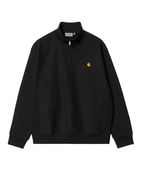 Carhartt WIP(カーハートダブリューアイピー)の「【Carhartt WIP】HALF ZIP AMERICAN SCRIPT SWEATSHIRT I027014(スウェット・メンズ・ブラック・L/M)」の5枚目の写真