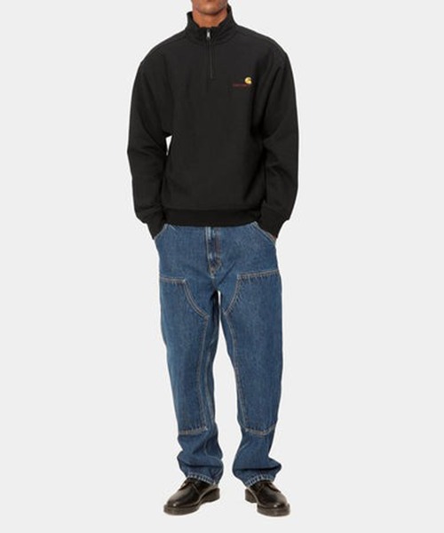 Carhartt WIP(カーハートダブリューアイピー)の「【Carhartt WIP】HALF ZIP AMERICAN SCRIPT SWEATSHIRT I027014(スウェット・メンズ・ブラック・L/M)」の4枚目の写真