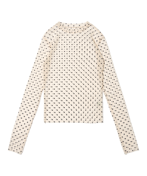 CARGOBROS FOR WOMAN（カーゴブロスフォーウィメン）の「ドットシースルーロングスリーブレイヤード半袖Tシャツセット（アイボリー/アイボリー）（Tシャツ/カットソー・レディース・その他・FREE）」の4枚目の写真