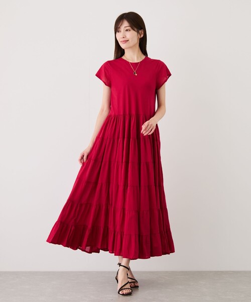Jayro(ジャイロ)の「インド綿ティアードワンピース(ワンピース・レディース・イエロー系その他2/ピンク系その他2/ブラック/ブルー系その他4・M)」の1枚目の写真