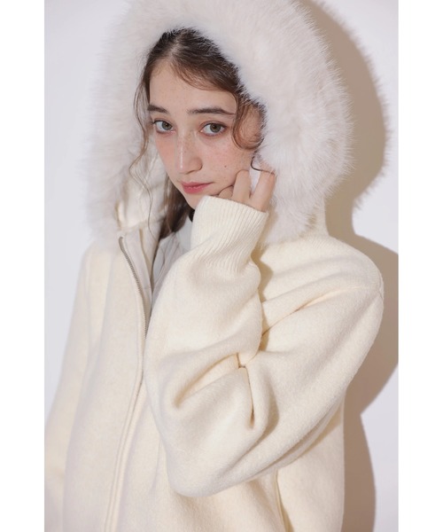 ファー付きニットフーディー（ニット/セーター）｜Rirandture（リ