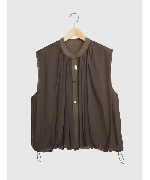 FIKA.(フィーカ)の「Reversible tulle vest(ベスト・レディース・オフホワイト/ブラウン/ブラック・FREE)」の5枚目の写真