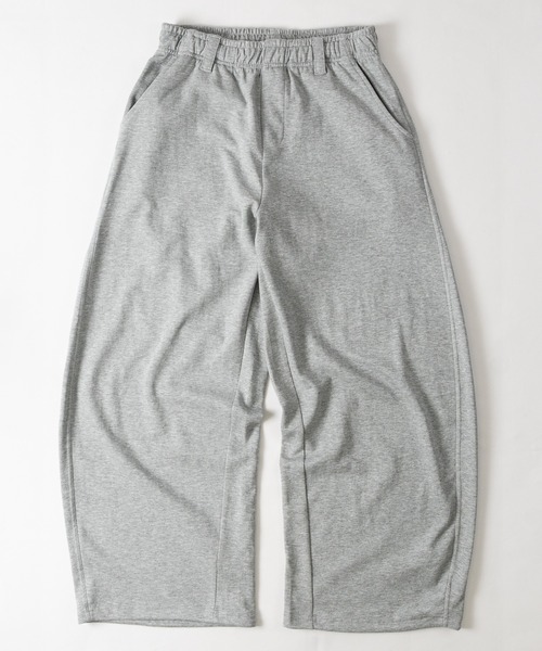 SUGGESTION(サジェッション)の「【31】カーブシルエット ポンチスウェットパンツ ドローコード付き(スウェットパンツ・メンズ・ブラック/杢グレー・MEDIUM/LARGE)」の2枚目の写真