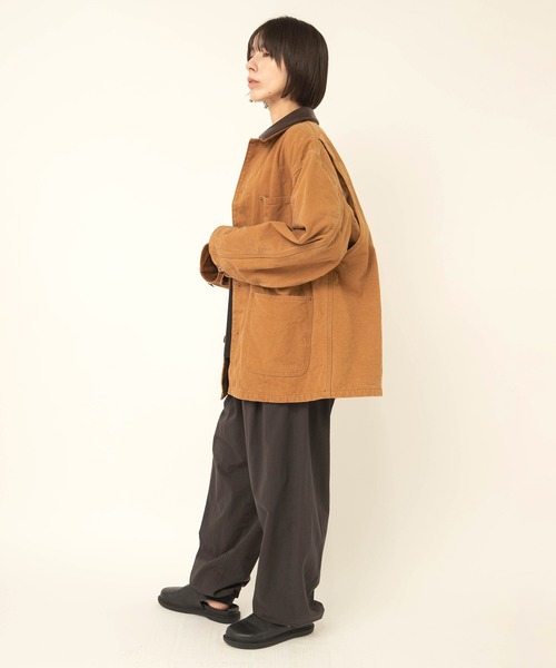 RNA-N(アールエヌエーエヌ)の「J2200 レザーカラーチョアジャケット(ノーカラージャケット・レディース・キャメル/カーキ・FREE)」の12枚目の写真