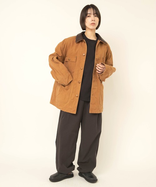RNA-N(アールエヌエーエヌ)の「J2200 レザーカラーチョアジャケット(ノーカラージャケット・レディース・キャメル/カーキ・FREE)」の10枚目の写真