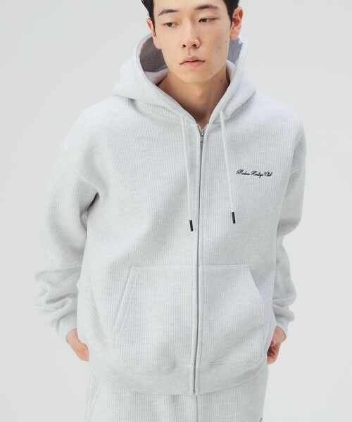 BEAMS HEART（ビームスハート）の「MHC ワッフル フリース ジップ パーカー（スウェット・メンズ・ライトグレー/ブラック・MEDIUM/LARGE）」の6枚目の写真