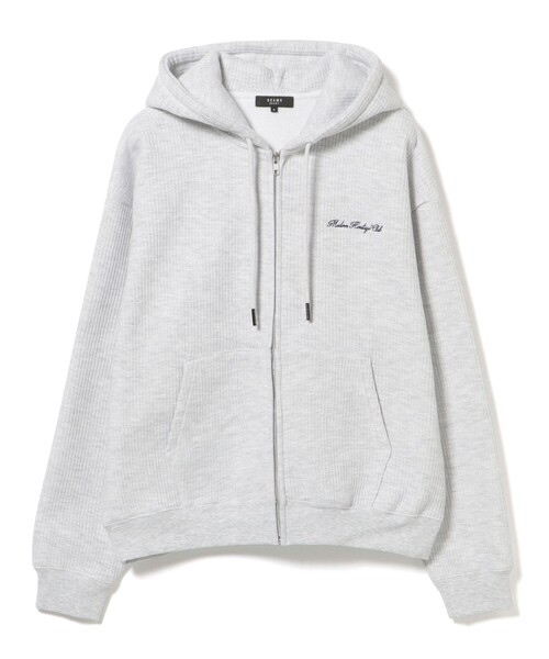 BEAMS HEART（ビームスハート）の「MHC ワッフル フリース ジップ パーカー（スウェット・メンズ・ライトグレー/ブラック・MEDIUM/LARGE）」の7枚目の写真
