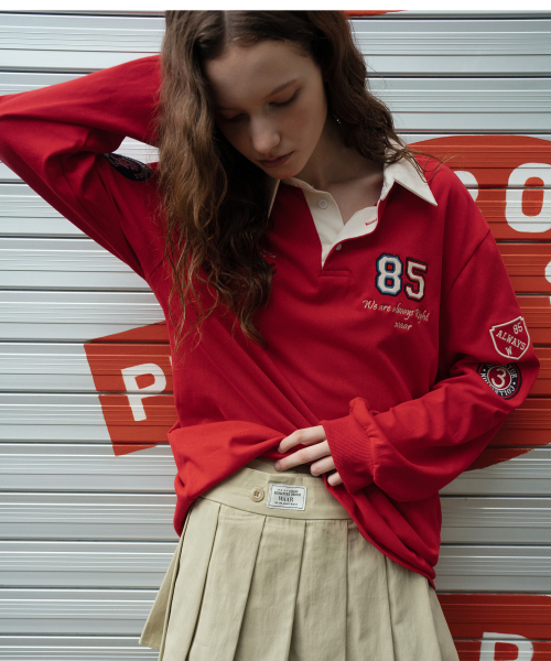 WAARFORWOMAN(ワール・フォー・ウーマン)の「WT-94刺繍パッチカラーTシャツ_レッド(ポロシャツ・レディース・その他・FREE)」の6枚目の写真