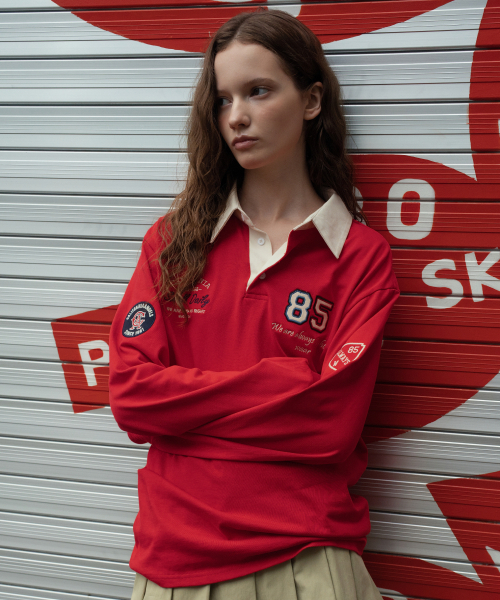 WAARFORWOMAN(ワール・フォー・ウーマン)の「WT-94刺繍パッチカラーTシャツ_レッド(ポロシャツ・レディース・その他・FREE)」の5枚目の写真