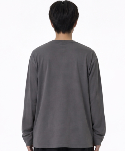 GRAVER ORDINARY（グレイバーオーディナリー）の「[ODNR UNISEX]SIM CROSS ヘンリーネック ロングスリーブ Tシャツ_3color（Tシャツ/カットソー・レディース・ベージュ/ブラック/チャコールグレー・M/LARGE）」の14枚目の写真