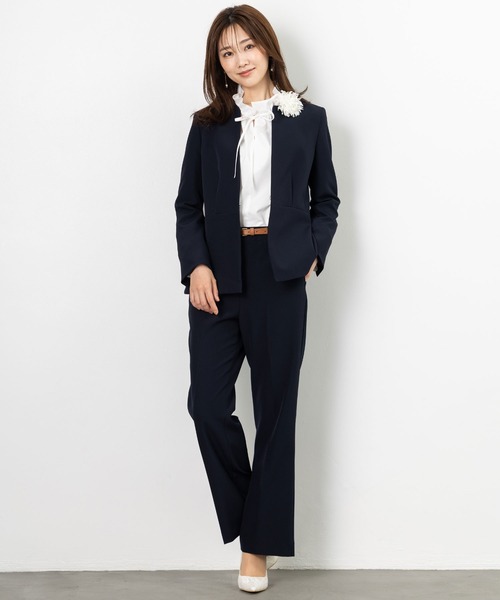 MAISONCOMFY （メゾンコンフィ）の「【フリルブラウス】ハレの日もいつもの日も着たい上品ブラウス（シャツ/ブラウス・レディース・ホワイト/サックスブルー/ネイビー・M/L）」の13枚目の写真