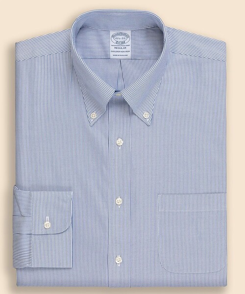 BROOKS BROTHERS(ブルックスブラザーズ)の「Brooks Brothers Explorer ノンアイロン ストライプ ドレスシャツ Regular Fit(シャツ/ブラウス・メンズ・ブルー・15 1/2-31/15-31/14 1/2-31/17 1/2-34/17-34/15 1/2-32/16-31/16-32/16-33/16 1/2-34/16 1/2-32/16 1/2-33/17-33)」の1枚目の写真