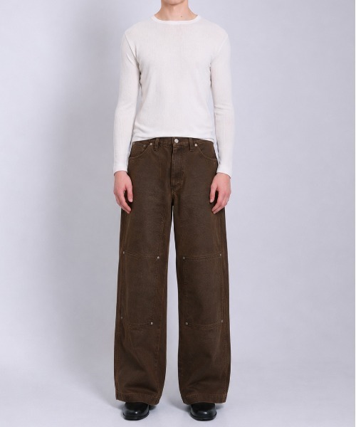 TANAKA(タナカ)の「【TANAKA/タナカ】別注WORK JEAN TROUSERS(デニムパンツ・メンズ・ダークブラウン・28inch/30 inch/32inch/34inch)」の2枚目の写真