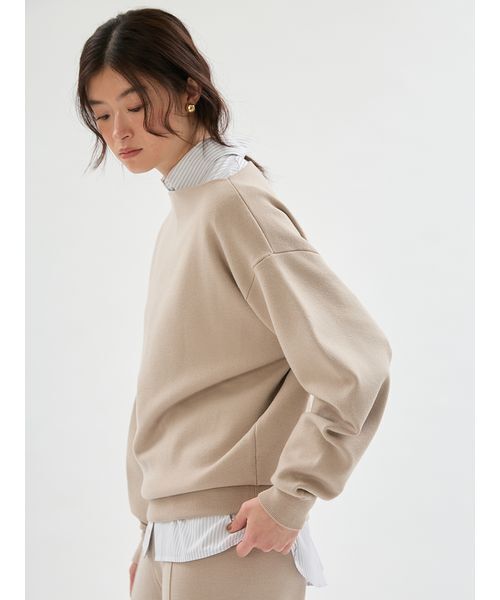 emmi（エミ）の「ウールミックスオフショルダーニット【セットアップ対応】（ニット/セーター・レディース・ベージュ/チャコールグレー・F）」の6枚目の写真