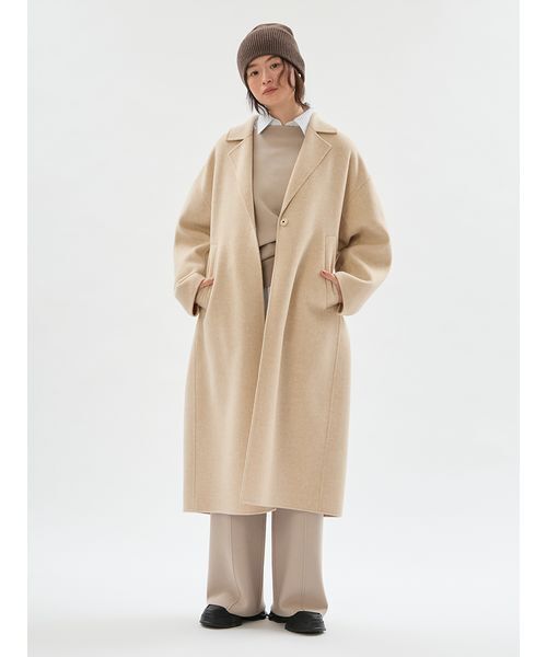 emmi（エミ）の「ウールミックスオフショルダーニット【セットアップ対応】（ニット/セーター・レディース・ベージュ/チャコールグレー・F）」の14枚目の写真