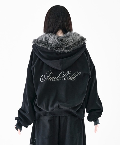 Melviianne(メルヴィアンヌ)の「Fur hood big logo sweat parker(パーカー・レディース・LT.Gray/Black/PINK・MEDIUM/SMALL)」の10枚目の写真