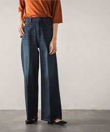 センタープレスデニムワイドパンツ