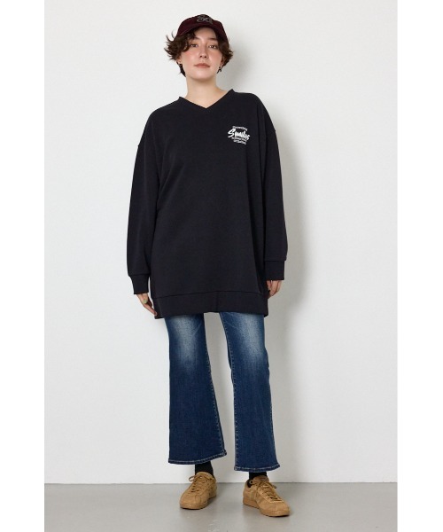 RODEO CROWNS WIDE BOWL(ロデオクラウンズワイドボウル)の「BIGフラワープリントスウェットワンピース(ワンピース・レディース・グレー×ホワイト/ライトピンク/ダークグリーン/ブラック・FREE)」の8枚目の写真