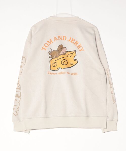 Tom&Jerry(トムアンドジェリー)の「【TOM&JERRY/トムとジェリー】配色裏起毛キャラクタープリントクルーネックスウェットトレーナー ユニセックス(スウェット・メンズ・ブラック系その他/ブラウン/オフホワイト/スミクロ・LARGE/MEDIUM)」の5枚目の写真