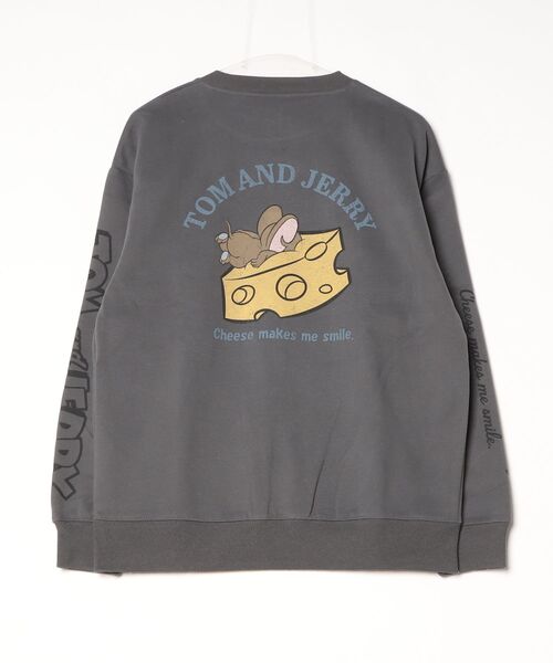 Tom&Jerry(トムアンドジェリー)の「【TOM&JERRY/トムとジェリー】配色裏起毛キャラクタープリントクルーネックスウェットトレーナー ユニセックス(スウェット・メンズ・ブラック系その他/ブラウン/オフホワイト/スミクロ・LARGE/MEDIUM)」の7枚目の写真