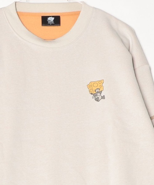 Tom&Jerry(トムアンドジェリー)の「【TOM&JERRY/トムとジェリー】配色裏起毛キャラクタープリントクルーネックスウェットトレーナー ユニセックス(スウェット・メンズ・ブラック系その他/ブラウン/オフホワイト/スミクロ・LARGE/MEDIUM)」の11枚目の写真