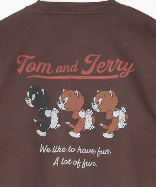 Tom&Jerry(トムアンドジェリー)の「【TOM&JERRY/トムとジェリー】配色裏起毛キャラクタープリントクルーネックスウェットトレーナー ユニセックス(スウェット・メンズ・ブラック系その他/ブラウン/オフホワイト/スミクロ・LARGE/MEDIUM)」の18枚目の写真