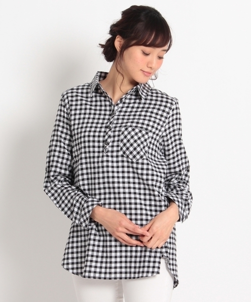 HusHusH（ハッシュアッシュ）の「フレアスキッパーシャツ（シャツ/ブラウス・レディース・ブルー/ブルー系2/ブルー系1/ブラック・01/02/03）」の5枚目の写真