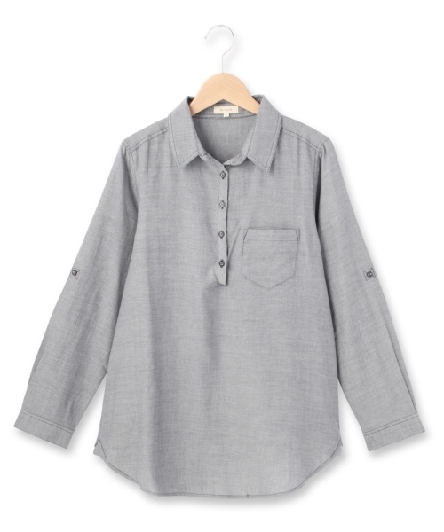 HusHusH（ハッシュアッシュ）の「フレアスキッパーシャツ（シャツ/ブラウス・レディース・ブルー/ブルー系2/ブルー系1/ブラック・01/02/03）」の12枚目の写真