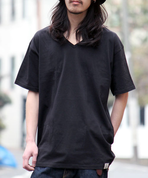 COLLARS（カラーズ）の「【COLLARS/ カラーズ】30/-天竺 Vネック スタンダードTシャツ（Tシャツ/カットソー・メンズ・ホワイト/ブラック・S/L/M）」の2枚目の写真
