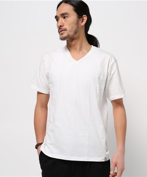 COLLARS（カラーズ）の「【COLLARS/ カラーズ】30/-天竺 Vネック スタンダードTシャツ（Tシャツ/カットソー・メンズ・ホワイト/ブラック・S/L/M）」の10枚目の写真