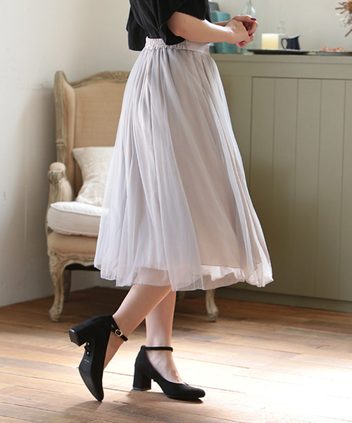 one after another NICE CLAUP（ワンアフターアナザーナイスクラップ）の「ｎｅｗチューガンジースカート（スカート・レディース・オフホワイト/グレー/ブラック・FREE）」の12枚目の写真