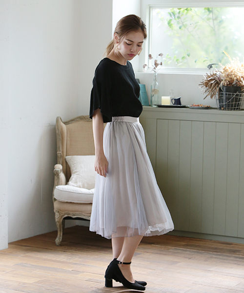 one after another NICE CLAUP（ワンアフターアナザーナイスクラップ）の「ｎｅｗチューガンジースカート（スカート・レディース・オフホワイト/グレー/ブラック・FREE）」の13枚目の写真