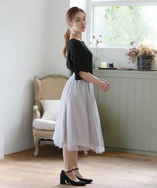 one after another NICE CLAUP（ワンアフターアナザーナイスクラップ）の「ｎｅｗチューガンジースカート（スカート・レディース・オフホワイト/グレー/ブラック・FREE）」の14枚目の写真