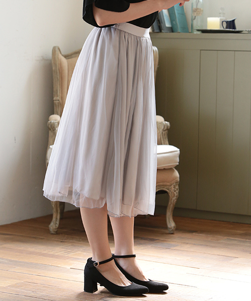 one after another NICE CLAUP（ワンアフターアナザーナイスクラップ）の「ｎｅｗチューガンジースカート（スカート・レディース・オフホワイト/グレー/ブラック・FREE）」の22枚目の写真