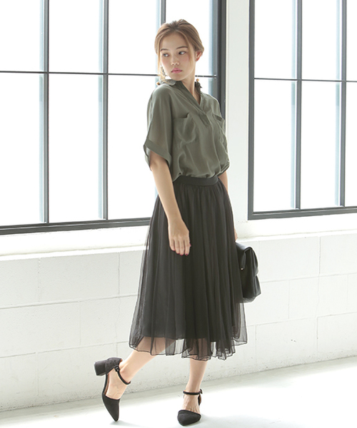 one after another NICE CLAUP（ワンアフターアナザーナイスクラップ）の「ｎｅｗチューガンジースカート（スカート・レディース・オフホワイト/グレー/ブラック・FREE）」の17枚目の写真