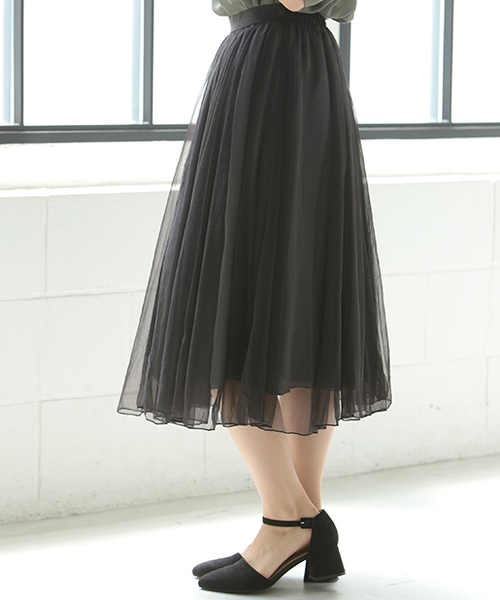 one after another NICE CLAUP（ワンアフターアナザーナイスクラップ）の「ｎｅｗチューガンジースカート（スカート・レディース・オフホワイト/グレー/ブラック・FREE）」の20枚目の写真
