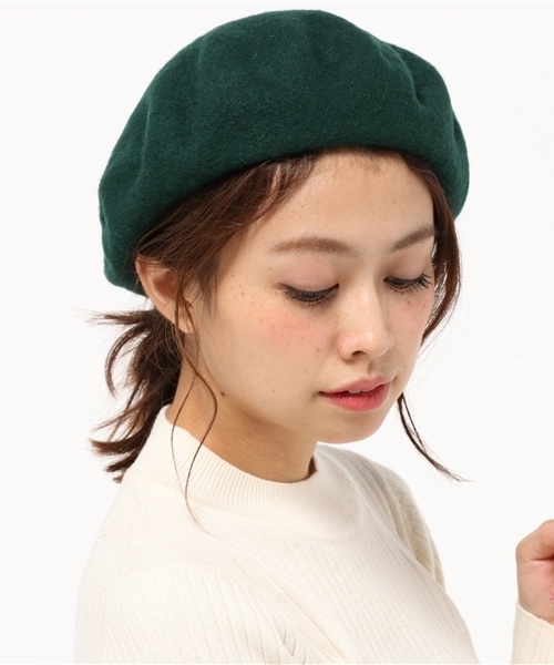 SEVENDAYS=SUNDAY（セブンデイズサンデイ）の「USC ウールベレー帽（ハンチング/ベレー帽・レディース・ブラック/ベージュ/グレー/ボルドー/グリーン/ネイビー・FREE）」の5枚目の写真