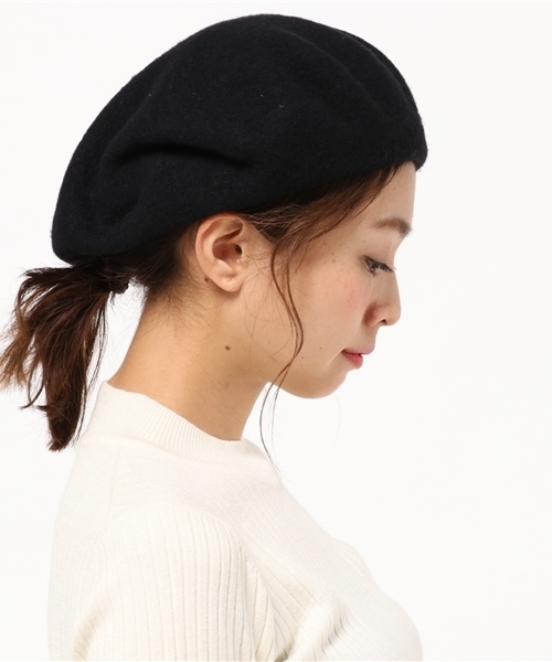 SEVENDAYS=SUNDAY（セブンデイズサンデイ）の「USC ウールベレー帽（ハンチング/ベレー帽・レディース・ブラック/ベージュ/グレー/ボルドー/グリーン/ネイビー・FREE）」の7枚目の写真