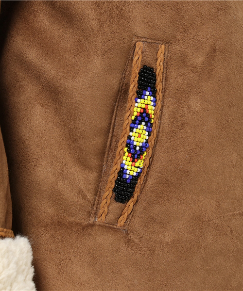 チャイハネ(チャイハネ)の「【チャイハネ】フェイクムートンショートジャケット / フーディー(ムートンコート・レディース・ブラック/ベージュ・FREE)」の15枚目の写真