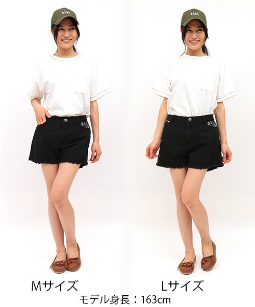 チチカカ(チチカカ)の「グァテマラ刺繍デニムショートパンツ(デニムパンツ・レディース・カーキ/ブラック/ブルー・LARGE/MEDIUM)」の14枚目の写真