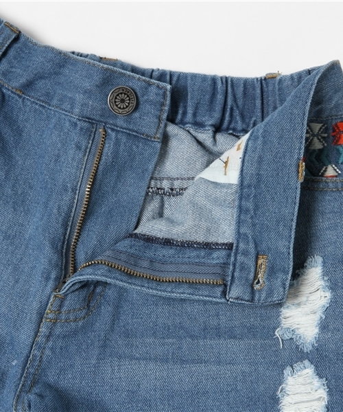 チチカカ(チチカカ)の「グァテマラ刺繍デニムショートパンツ(デニムパンツ・レディース・カーキ/ブラック/ブルー・LARGE/MEDIUM)」の6枚目の写真