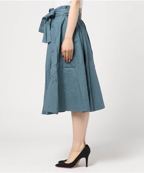 MERLOT(メルロー)の「綿麻ウエストリボンフレアスカート1001(スカート・レディース・ブルー/ベージュ/イエロー/ブラック/グリーン/ピンク/キャメル/レッド・FREE)」の20枚目の写真