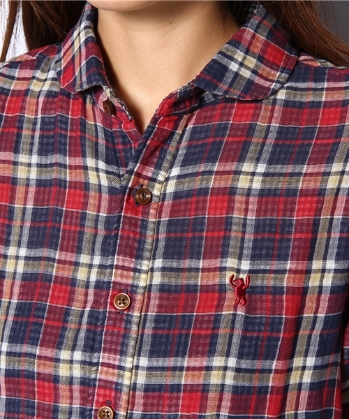coen（コーエン）の「ダブルガーゼチェックシャツ（シャツ/ブラウス・レディース・レッド/ケリー・MEDIUM/LARGE）」の5枚目の写真