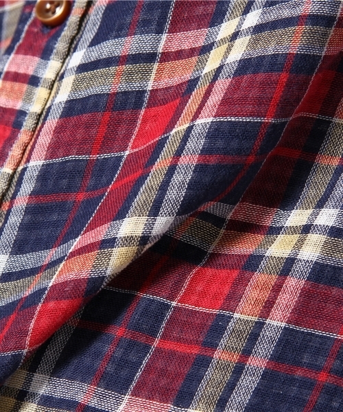 coen（コーエン）の「ダブルガーゼチェックシャツ（シャツ/ブラウス・レディース・レッド/ケリー・MEDIUM/LARGE）」の8枚目の写真