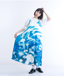 MERLOT | スカンジナビアの海柄ワンピース7000(ワンピース)