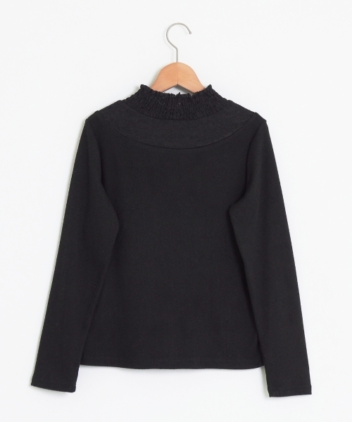 MAJESTIC LEGON（マジェスティックレゴン）の「【WEB限定価格】シャーリングレース×ハートネックプルオーバー（Tシャツ/カットソー・レディース・アイボリー/ピンク/ブラック/ラベンダー・MEDIUM）」の9枚目の写真